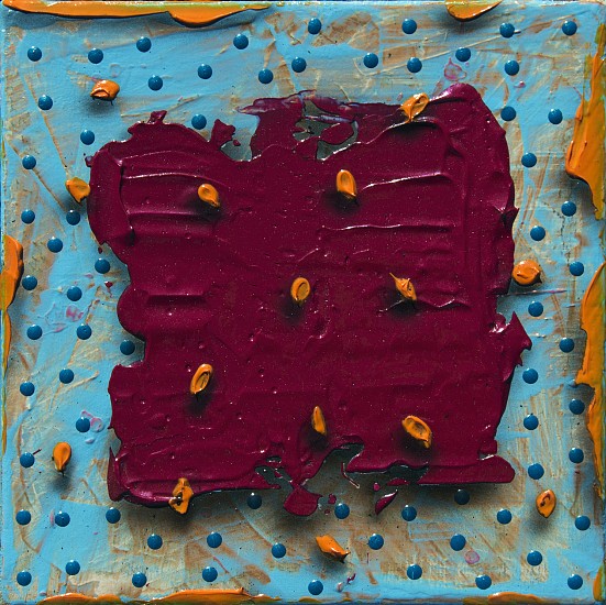 Larry Hefner, DEEP RED, BLUE & ORANGE STUDY
Acrylic on Canvas, 9 3/4 x 9 3/4 in.
HEF056