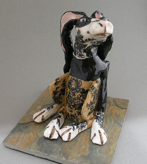 Diana J. Smith, VELVETEEN RABBIT
6 3/4 x 6 x 6 in.
Hand built white stoneware sculpture with rice paper decals and glazes, mounted to tumbled marble base
DSM050
$285
Gallery staff will contact you 72 hours after purchase regarding any additional shipping costs.