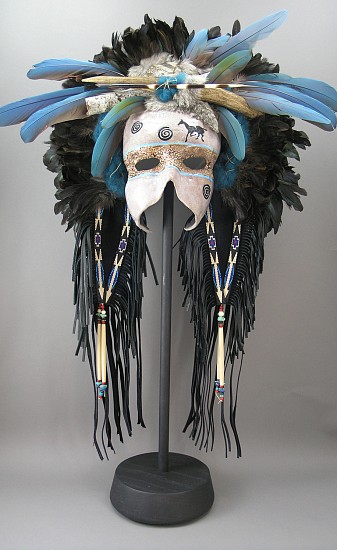 Diana J. Smith, MASK 97
Mixed Media, 27 x 21 x 8 in.
One-of-a-kind mixed media mask, hand built stoneware face, all natural materials
DSM090