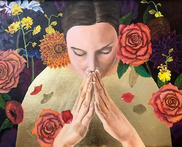Marjorie Atwood, TIME TO PRAY, 2019
Oil Paint & Gold Leaf on Panel, 16 x 20 in.
ATW023