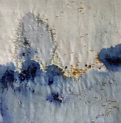 Katherine Kerr Allen, SKY VII, 2019
Acrylic on Cotton with Stitching, 10 x 10 in.
ALLE117