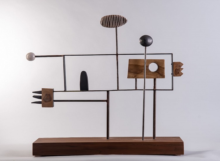 John Wolfe, S21-3
Steel, Ceramic, Wood, Found Objects, 19 1/2 x 21 x 6 in. (49.5 x 53.3 x 15.2 cm)
WOL918
$1,800
Gallery staff will contact you 72 hours after purchase regarding any additional shipping costs.