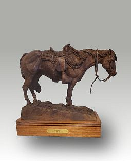 Harold T Holden, Hobbled
Bronze, 13 1/2 x 15 1/2 x 5 in. (34.3 x 39.4 x 12.7 cm)
HAR0053
$3,200
Gallery staff will contact you 72 hours after purchase regarding any additional shipping costs.