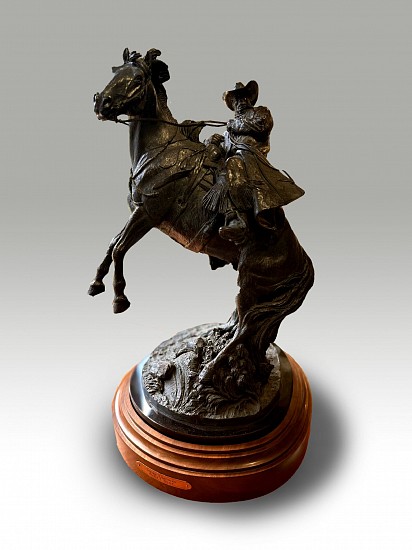 Harold T Holden, Strike Lightning
Bronze, 12 x 22 in. (30.5 x 55.9 cm)
HAR0039
$5,500
Gallery staff will contact you 72 hours after purchase regarding any additional shipping costs.